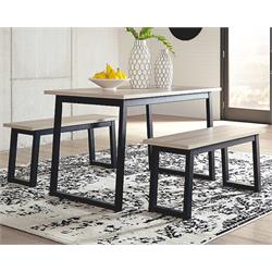 ASHLEY WAYLOWE DINING TABLE AND BENCHES D201-125 Image